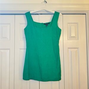French Connection Fitted Green Sleeveless Tank Top